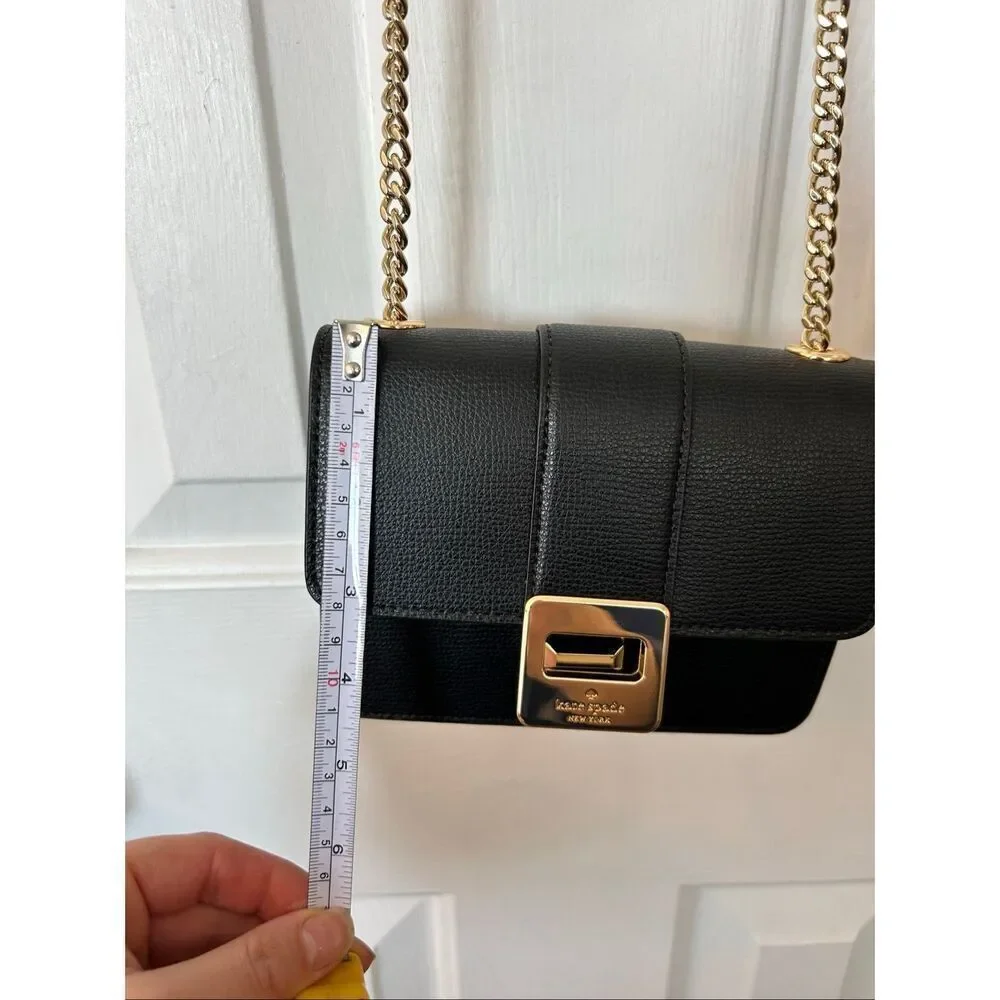 Kate spade black Phoebe Turnlock Mini Flap Crossbody new retail $399